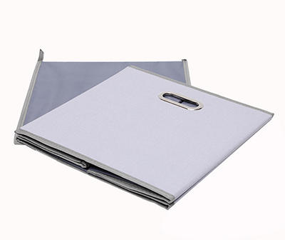 Dorm Essentials Gray Folding Canvas Bin