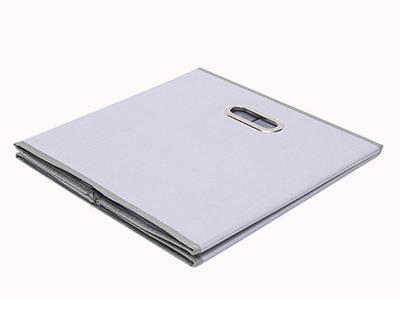 Dorm Essentials Gray Folding Canvas Bin