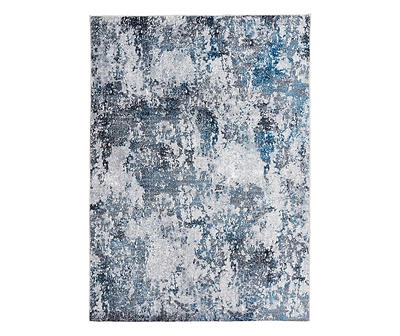 Harvey Blue & Gray Abstract Area Rug, (5' x 7')
