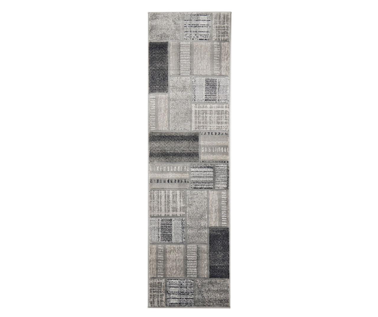 Broyhill Destan Charcoal & Gray Patchwork Runner Rug, (2' x 7') Big Lots