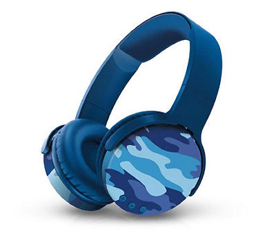 Blue Camo Wireless Headphones