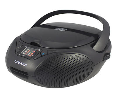 Black Craig CD Boombox with AM/FM Radio & Bluetooth