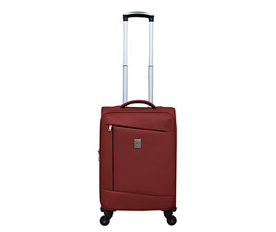 Weekend Traveler Red Angled-Zip Softside Spinner Suitcase
