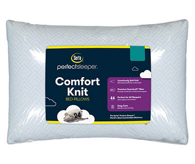 White Comfort-Knit Jumbo Pillow, 2-Pack