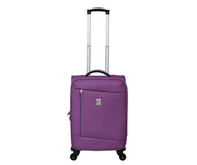 Weekend Traveler Purple Angled-Zip Softside Spinner Suitcase