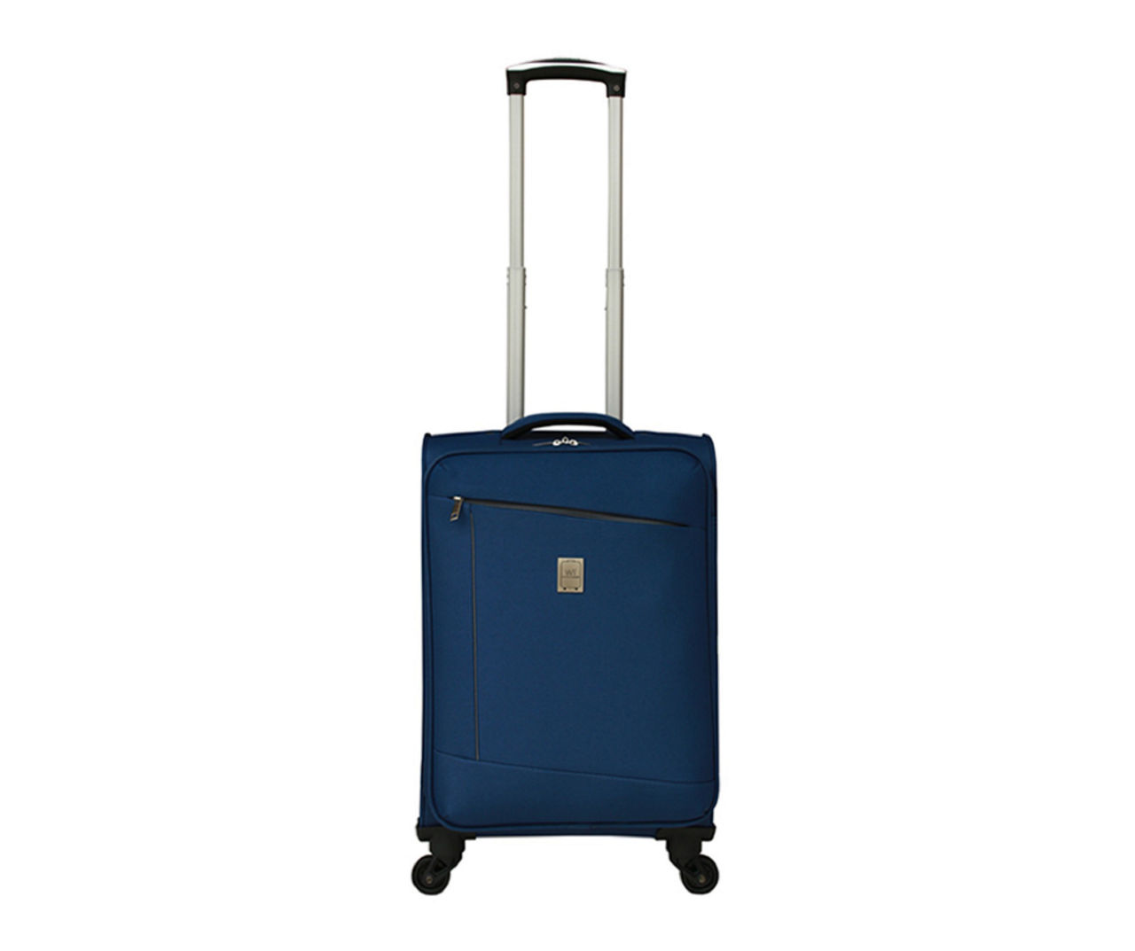 Navy & Black Contrast-Lines Lightweight Softside Spinner Carry-On Suitcase (20")
