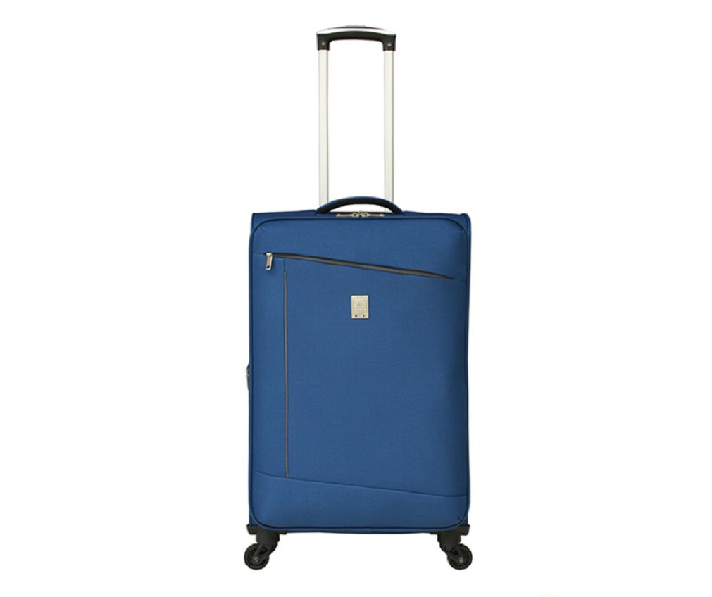 Navy & Black Contrast-Lines Lightweight Softside Spinner Suitcase (24")