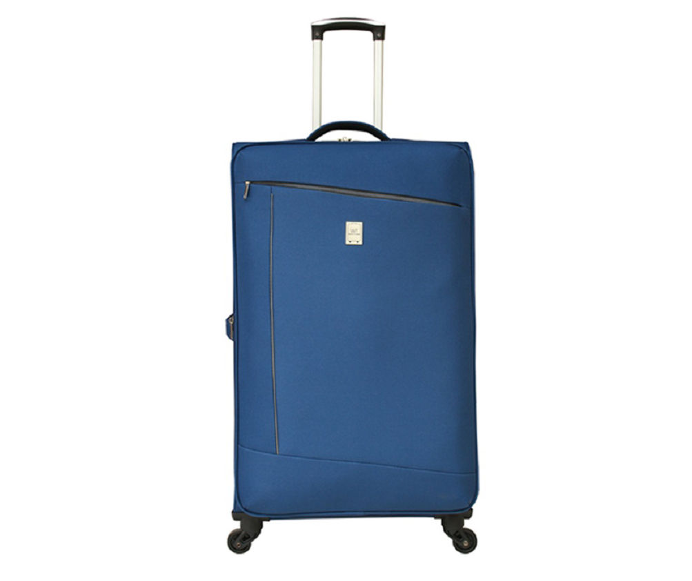 Navy & Black Contrast-Lines Lightweight Softside Spinner Suitcase (28")