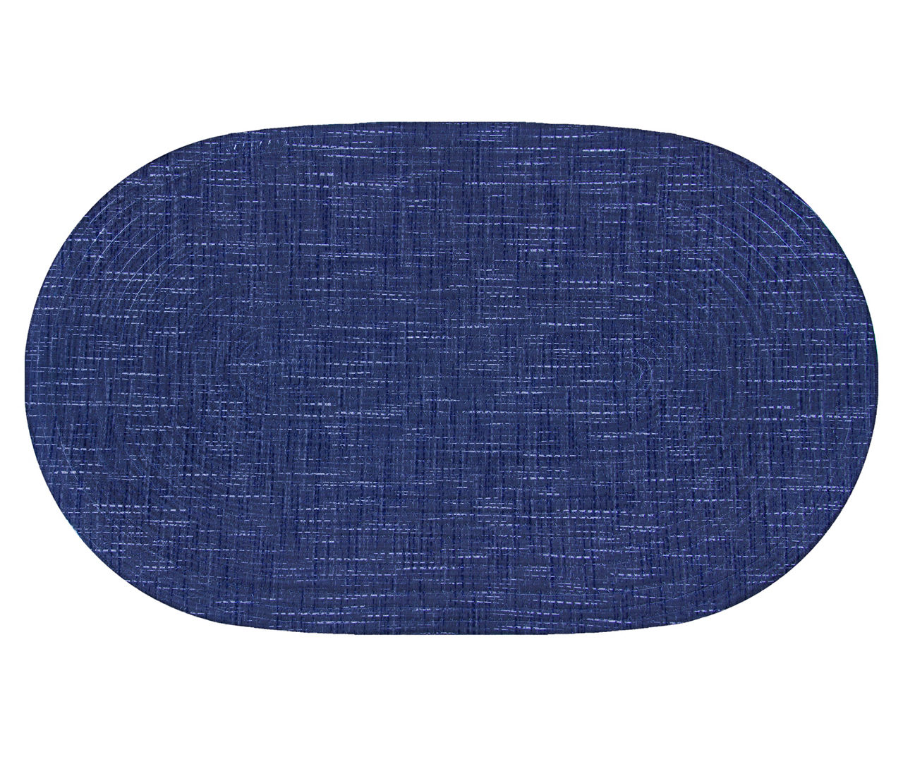 Navy Oval Braided Accent Rug, (18" x 30")
