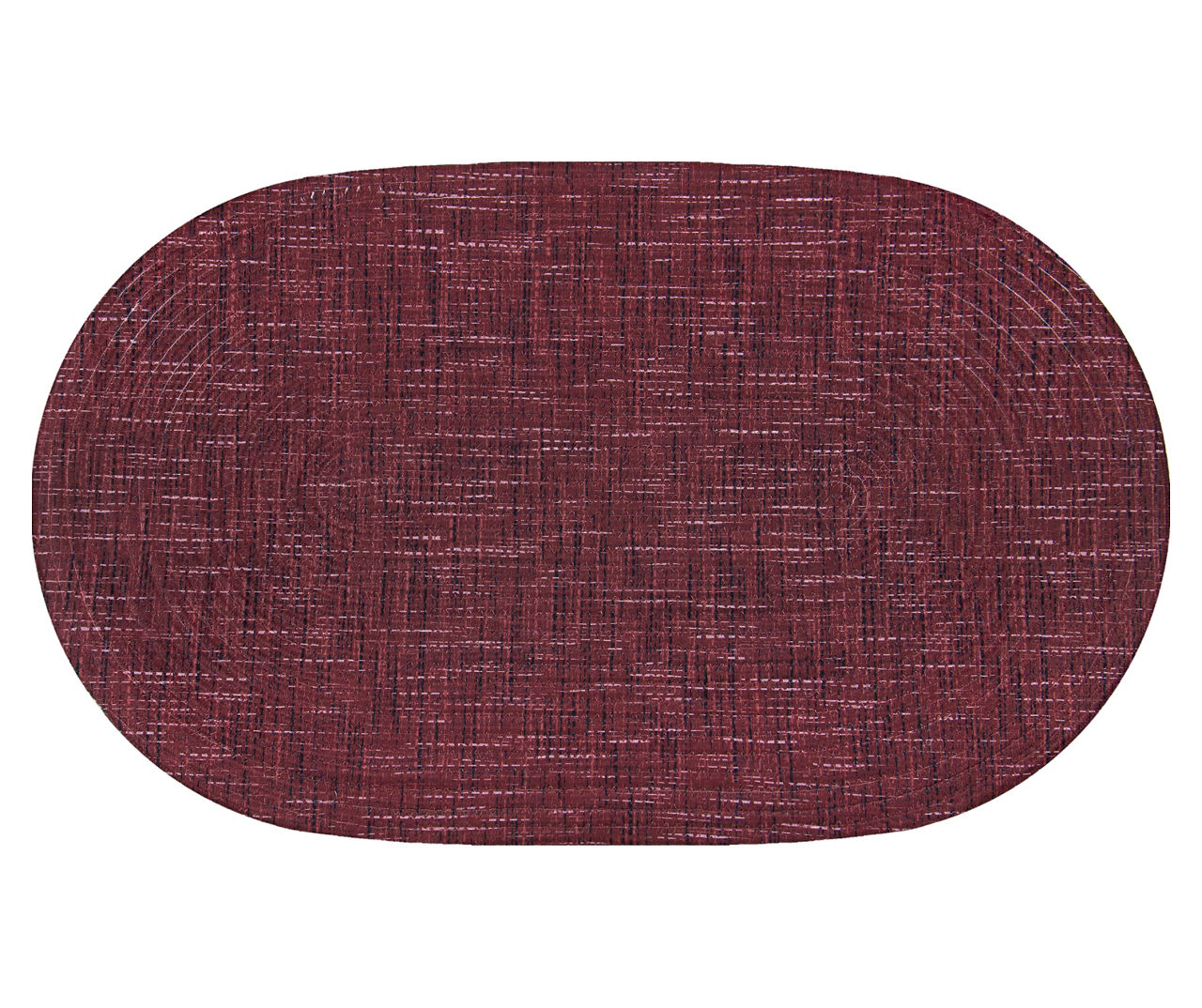 Red Oval Braided Accent Rug, (18" x 30")