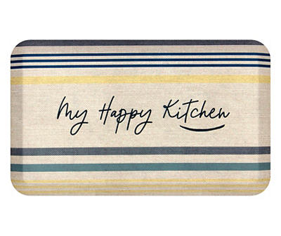810563624 My Happy Kitchen Stripe Soft Step Kitchen Mat - Beige - Each