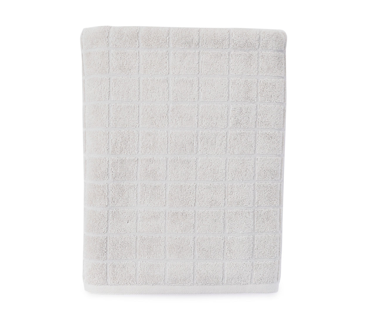 Quiet Gray Windowpane Texture Bath Towel