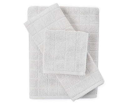 Quiet Gray Windowpane Texture Bath Towel