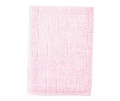 Pink Lavender Windowpane Texture Bath Towel