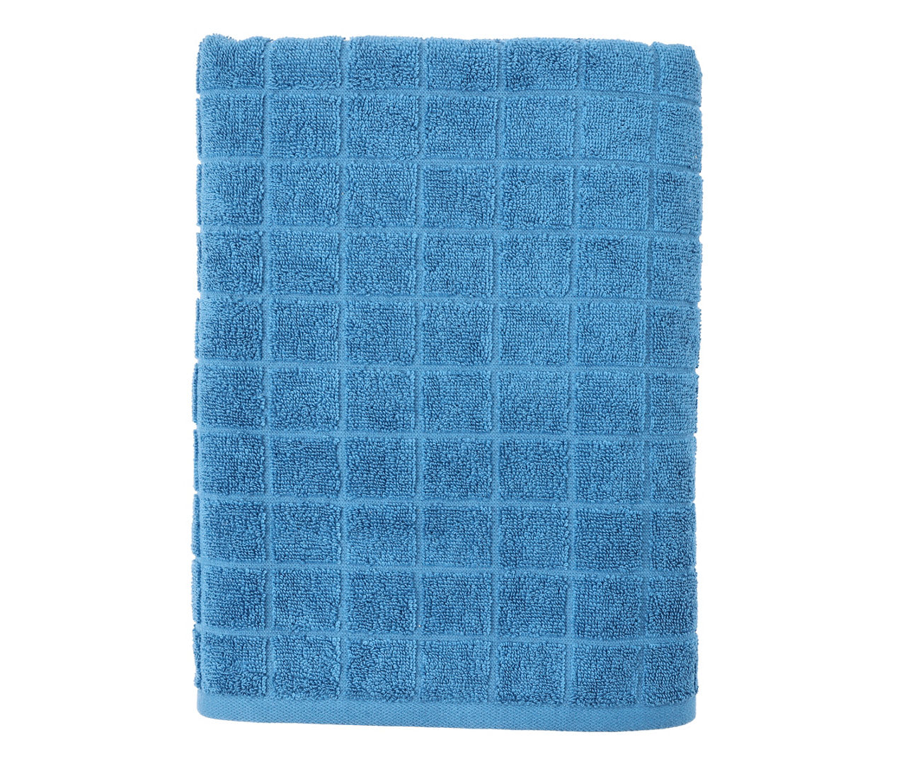 Blue Sapphire Windowpane Texture Bath Towel