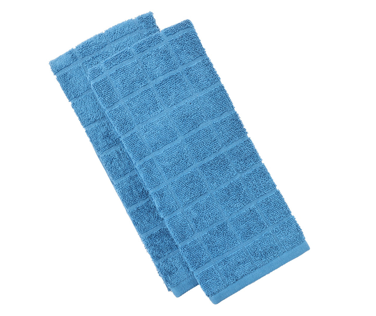 Blue Sapphire Windowpane Texture Hand Towel, 2-Pack