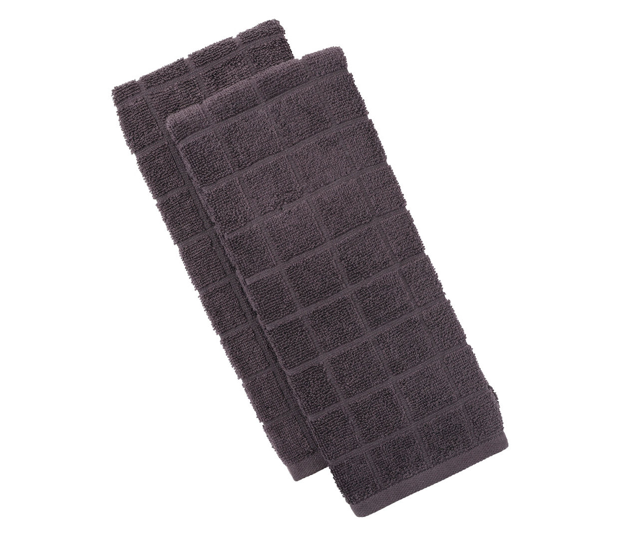 Black Onyx Windowpane Texture Hand Towel, 2-Pack
