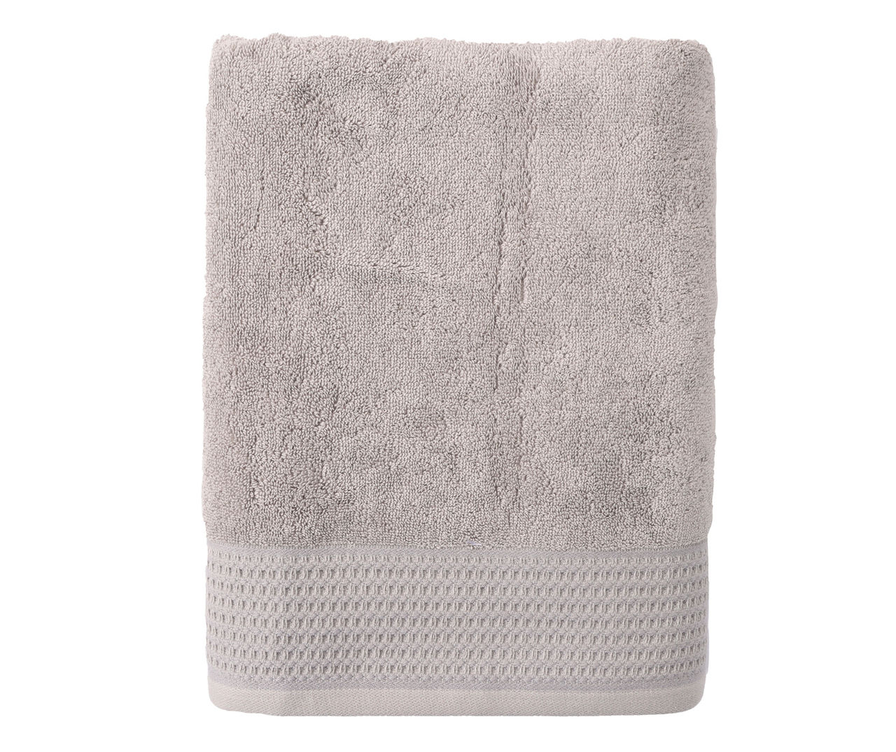 Drizzle Gray Waffle-Accent Bath Towel