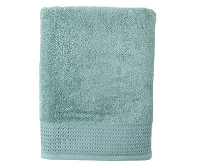Oil Blue Waffle-Accent Bath Towel