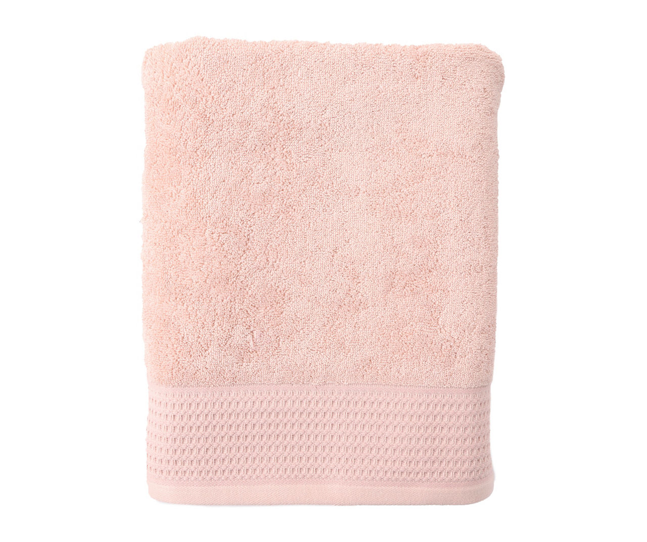 Cameo Rose Waffle-Accent Bath Towel