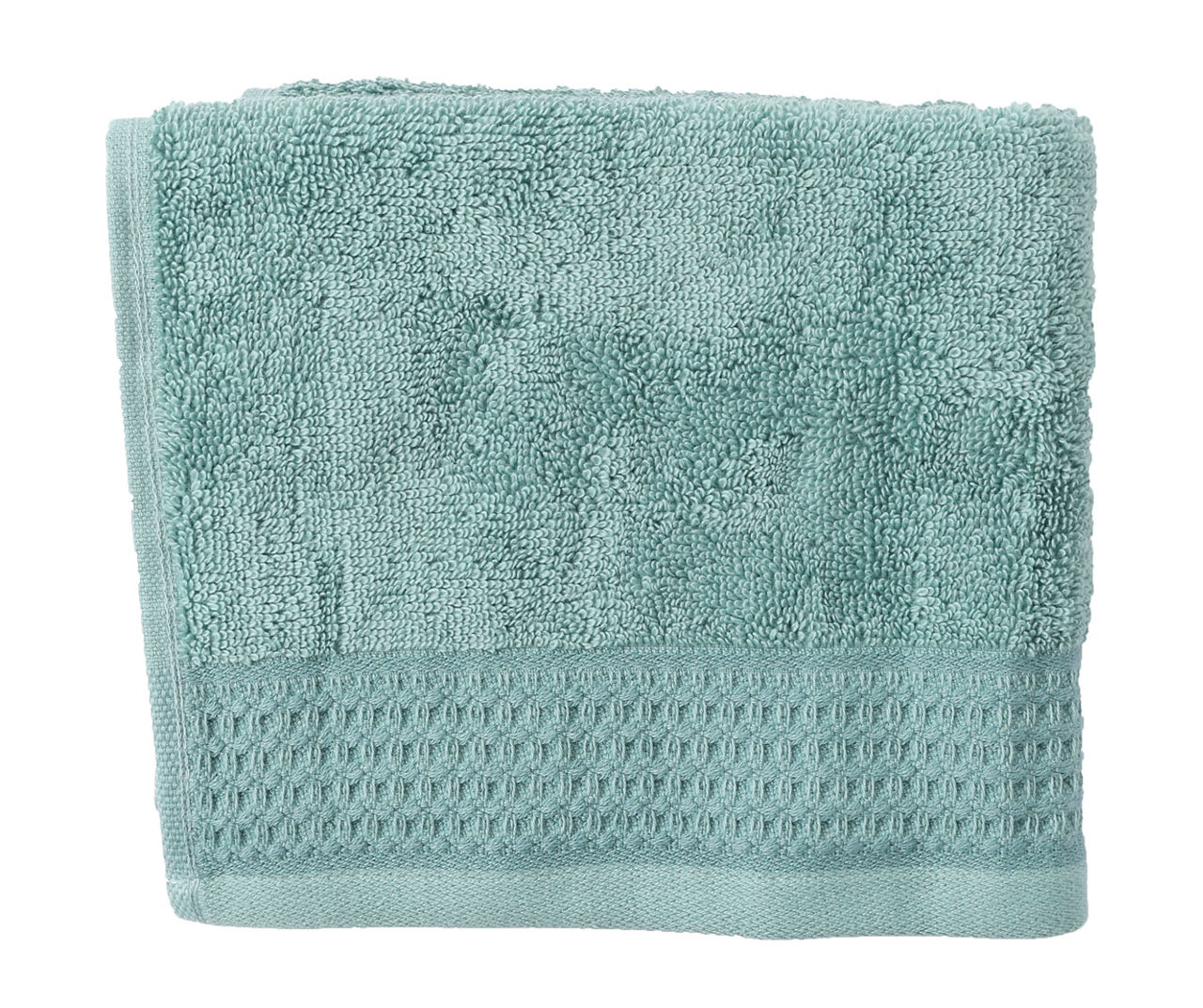 Oil Blue Waffle-Accent Hand Towel