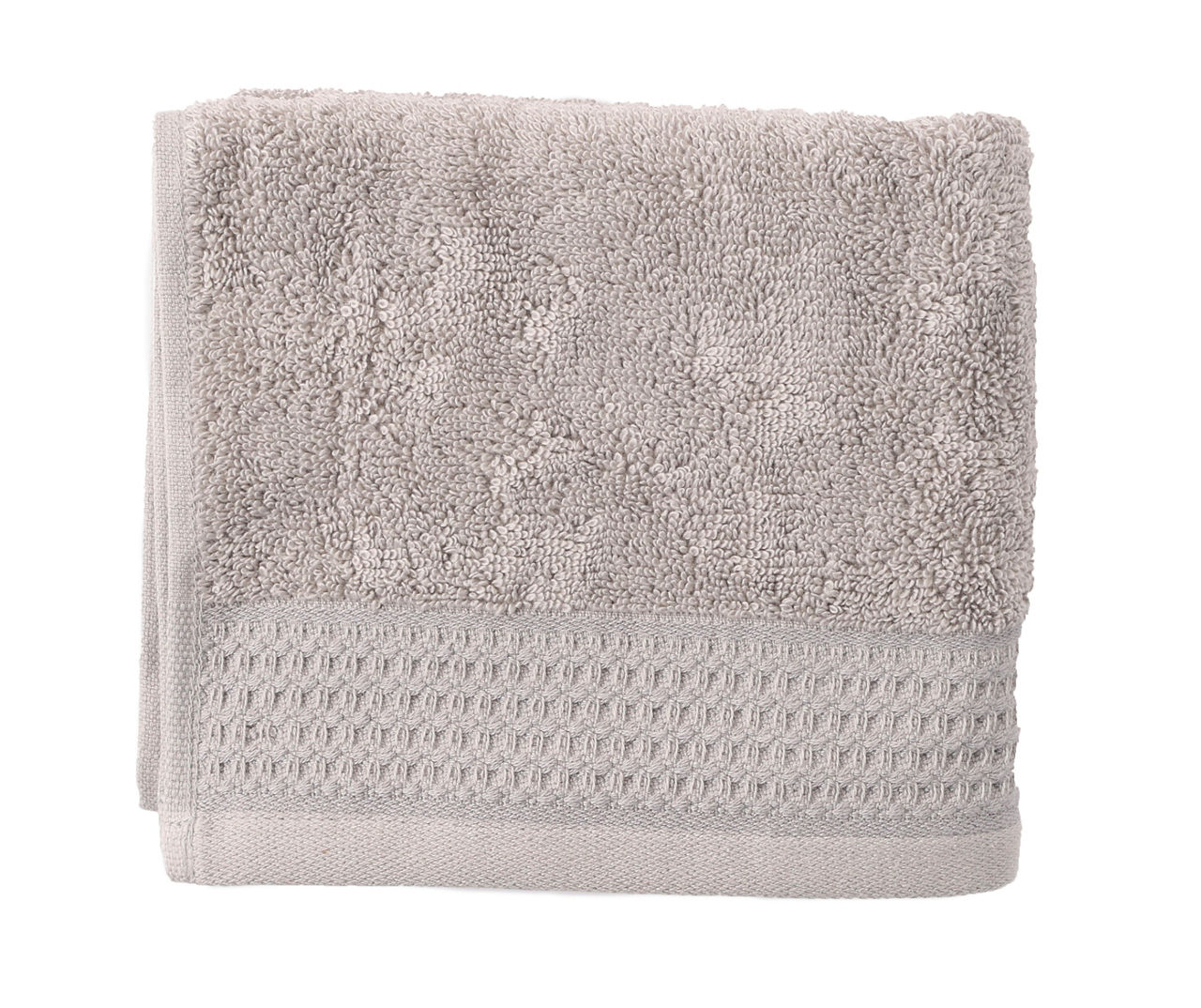 Drizzle Gray Waffle-Accent Hand Towel