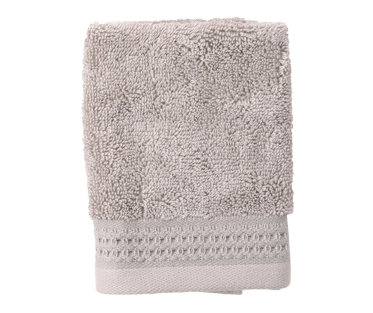 Drizzle Gray Waffle-Accent Washcloth