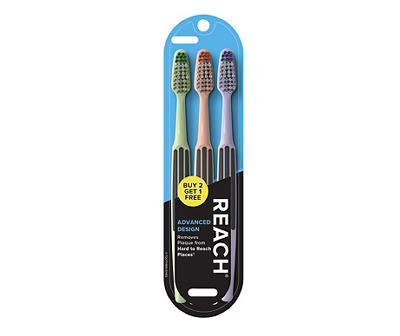 Advanced Design Toothbrush, 3-Pack