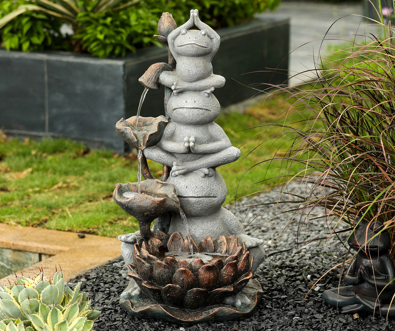 Yoga Frogs LED Tiered Resin Fountain | Big Lots