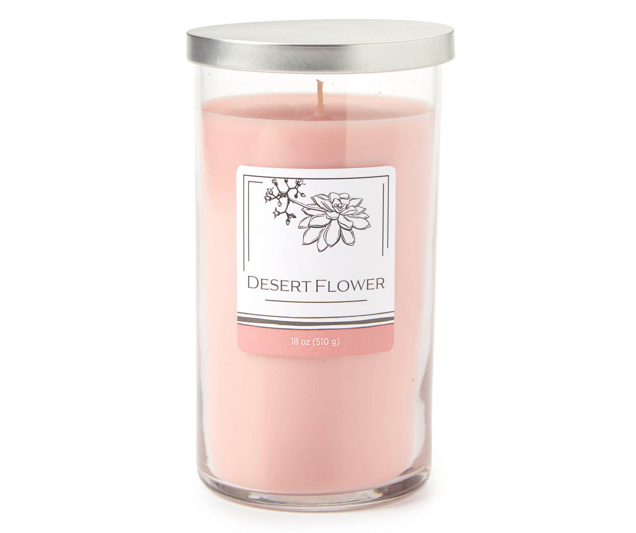 Floral Candle with Pink Flower - Clear Jar