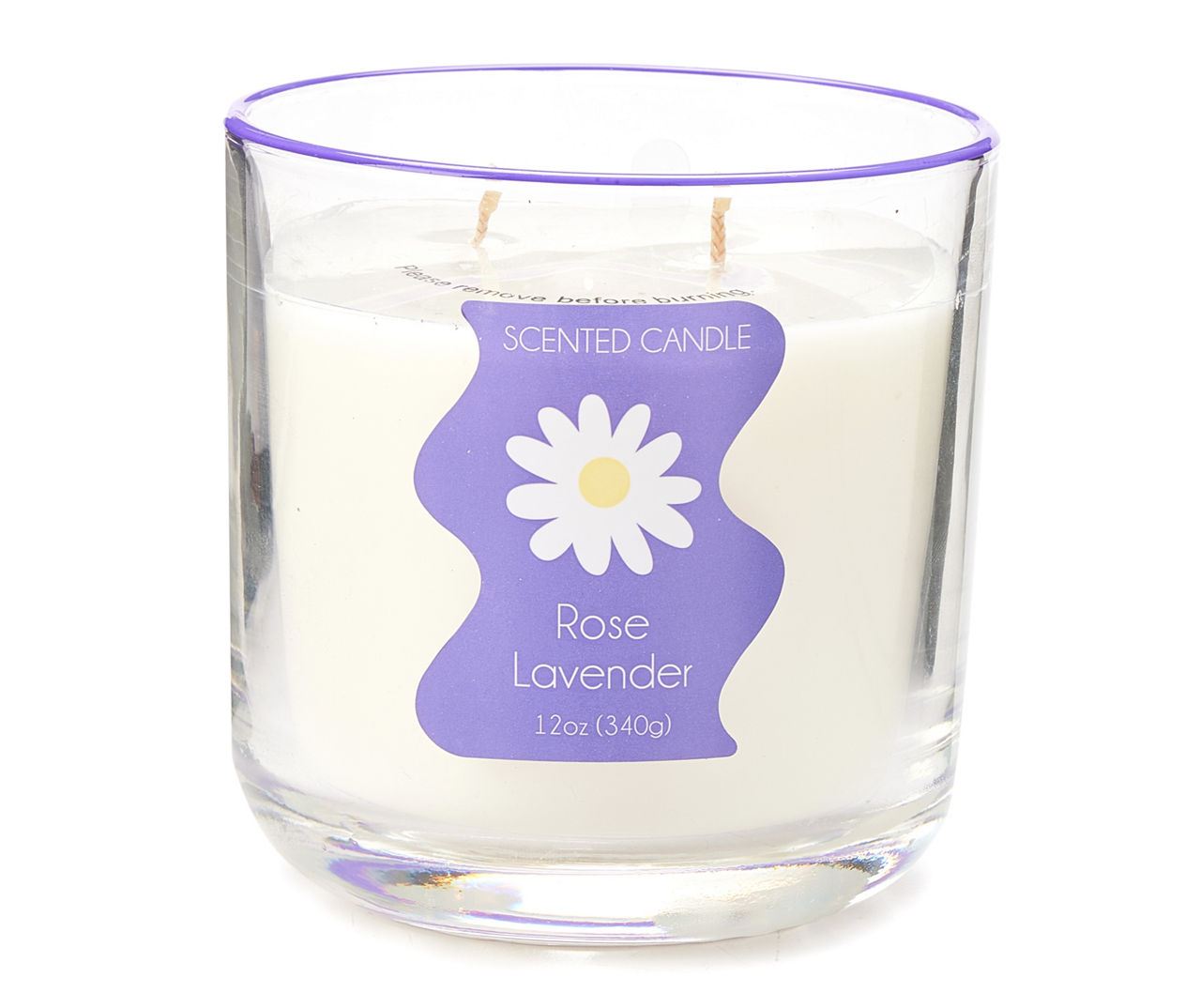 Rose Lavender Purple Accent-Rim Jar Candle, 12 oz.