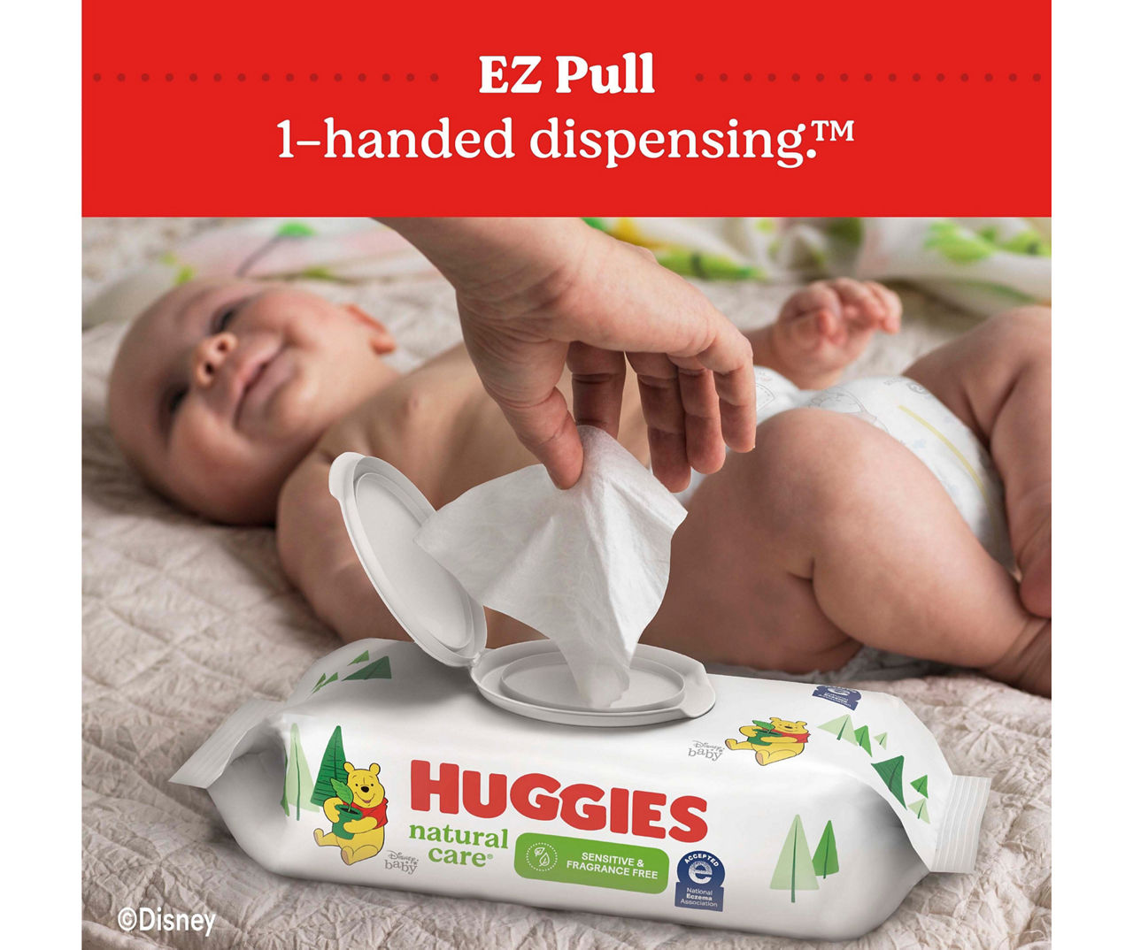 Huggies Natural Care Sensitive Baby Wipes, Unscented, 1 Refill