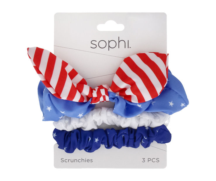 Red & Blue Americana Mixed 3-Piece Scrunchie Set | Big Lots