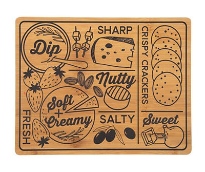 "Sharp, Sweet & Salty" Bamboo Charcuterie Board, (11 x 14")