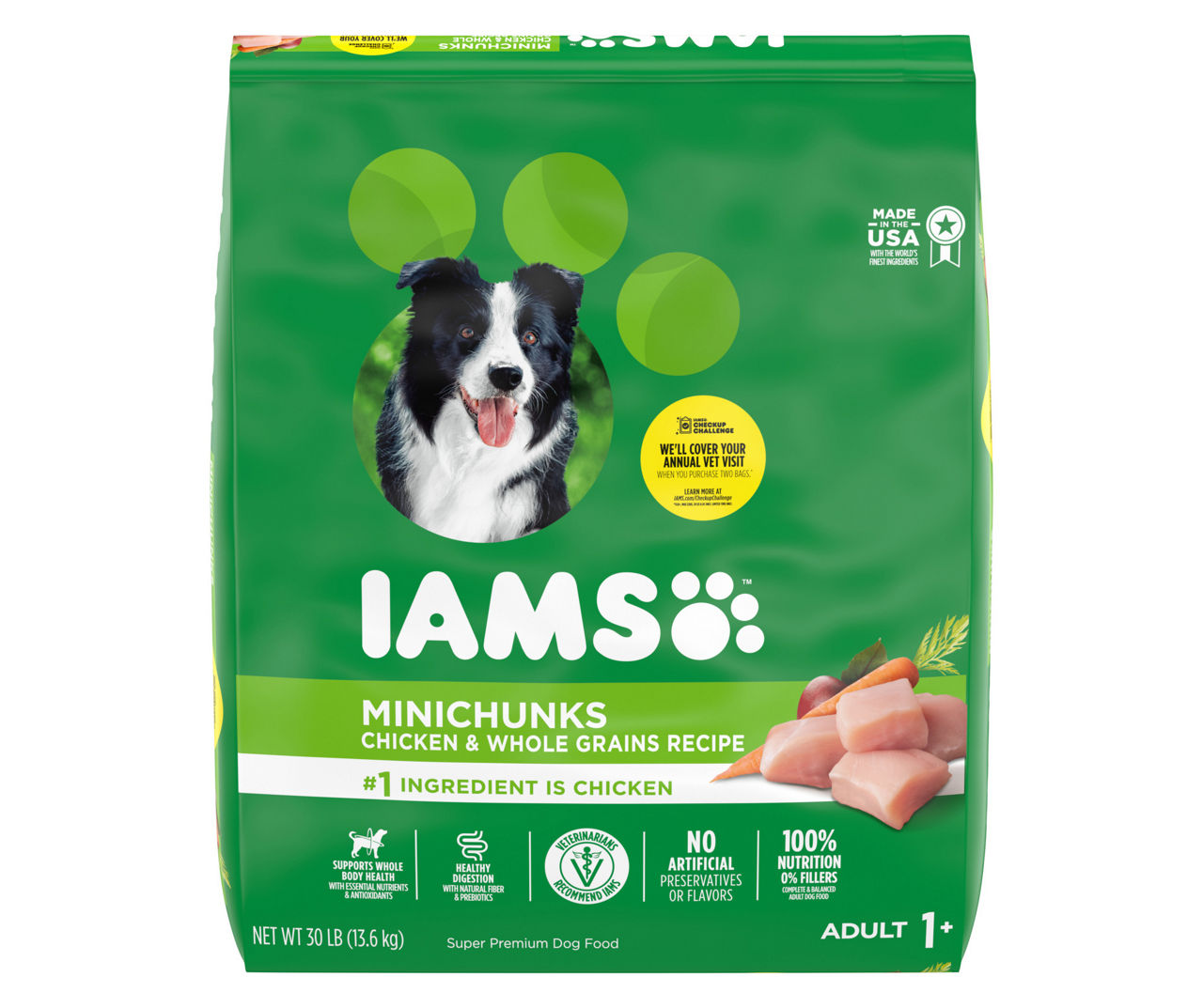 Iams Minichunks Chicken Whole Grains Adult Super Premium Dog