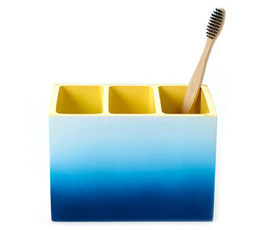 Blue & Yellow Ombre 3-Compartment Bathroom Organizer