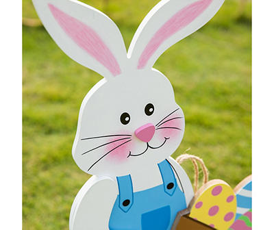 30.5" Happy Easter Bunny & Egg Cart Yard Stake