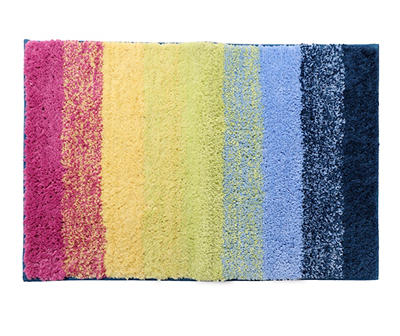 Rainbow Color Block Bath Rug