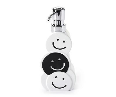 White & Black Smiley Face Lotion Pump