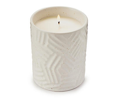 Raspberry Buttercream White Abstract Ceramic Jar Candle, 13 oz.