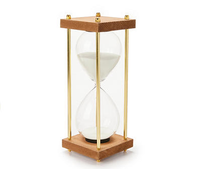 Brown & Gold Sand Hourglass With Wood Frame