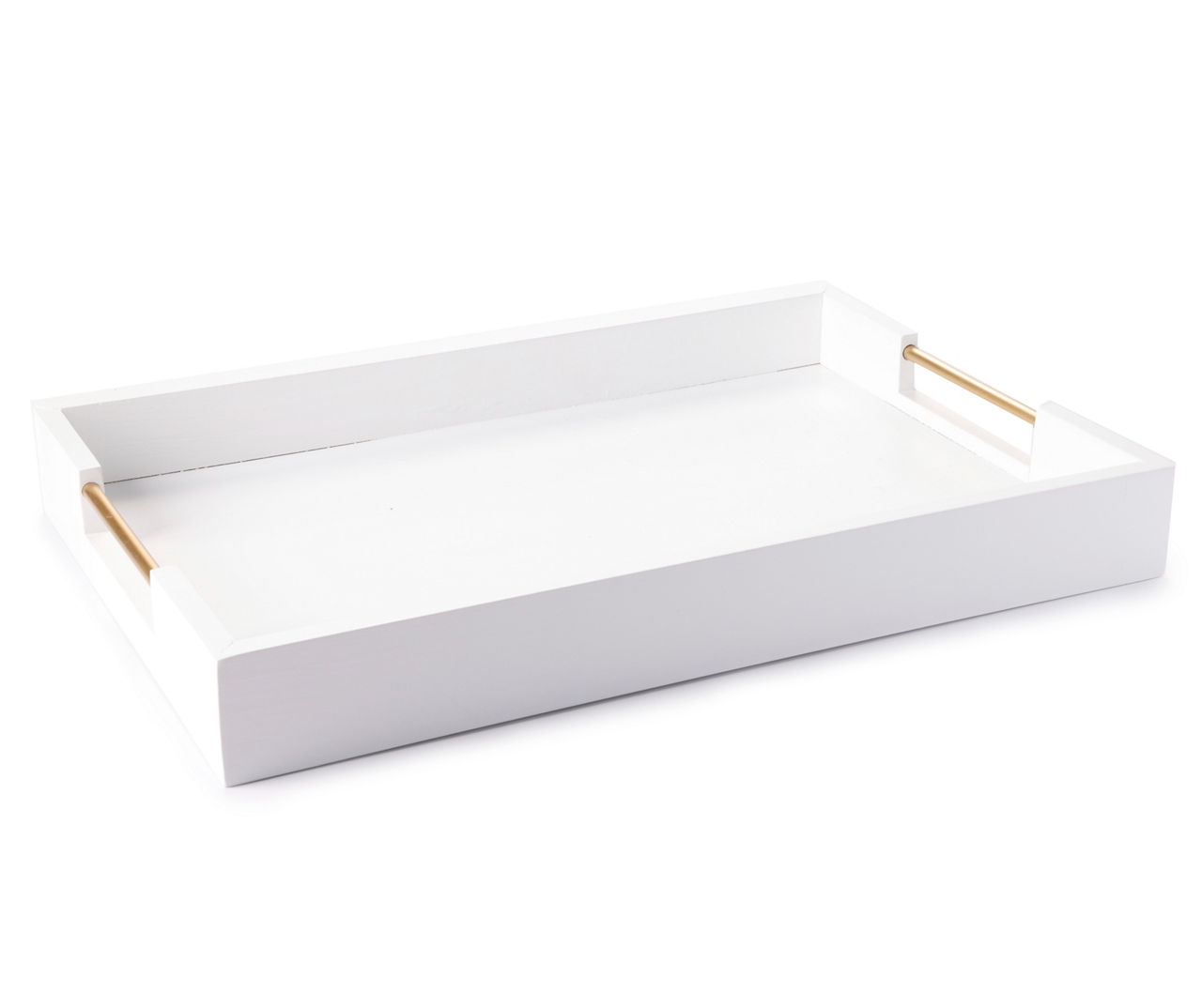 Broyhill White Decorative Tray With Gold Handles Big Lots