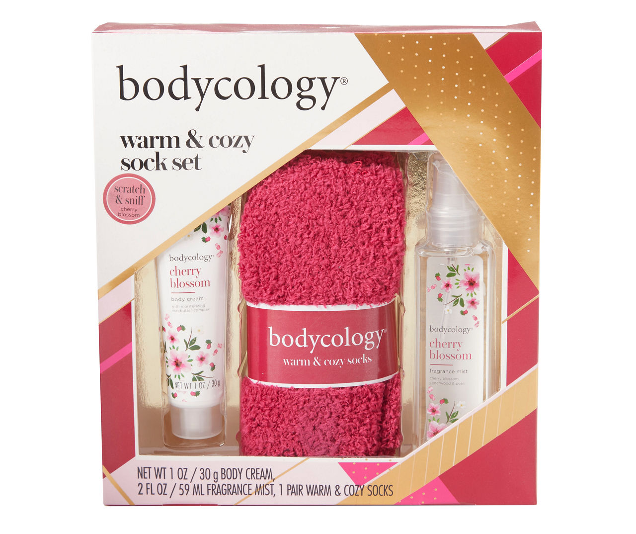 Bodycology Cherry Blossom 3Piece Warm & Cozy Sock Set Big Lots