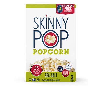 Sea Salt Microwave Popcorn, 3-Pack