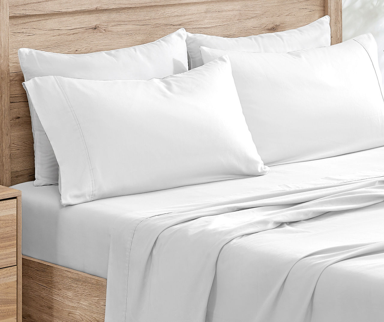 White Linen Bed Sheets - 4 Piece Linen Sheet Set - Twin, Full, Queen