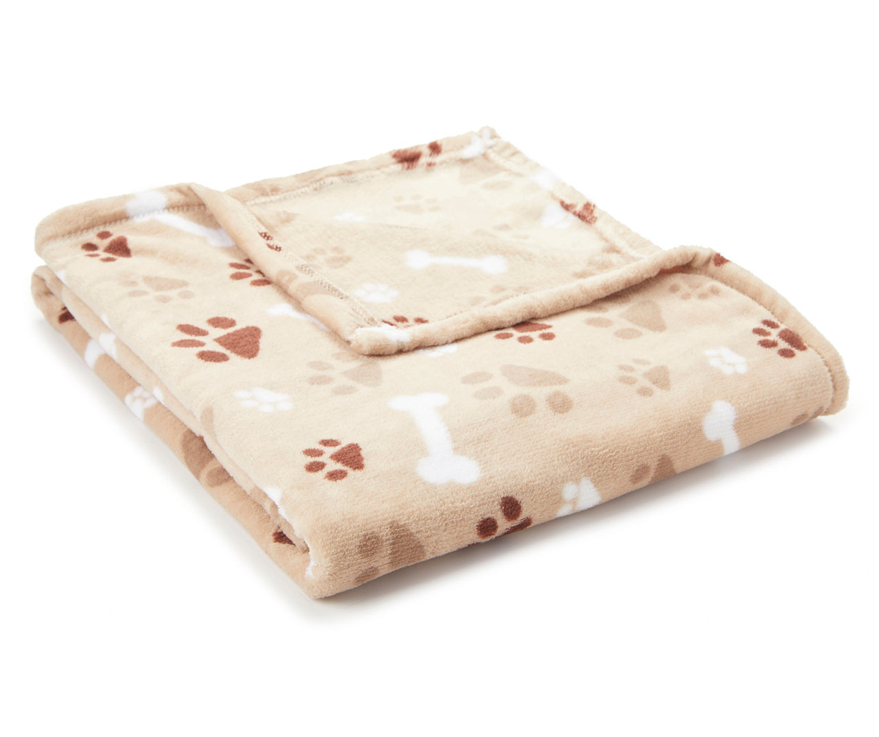 Real Living Tan Brown Paw Print Throw 50