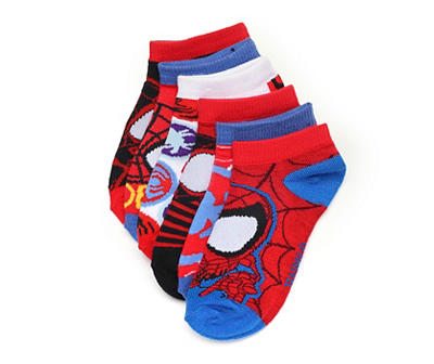 Red, Blue & White Spidey 6-Pair Ankle Socks Set