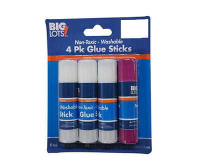 Non-Toxic Glue Sticks, 4-Pack
