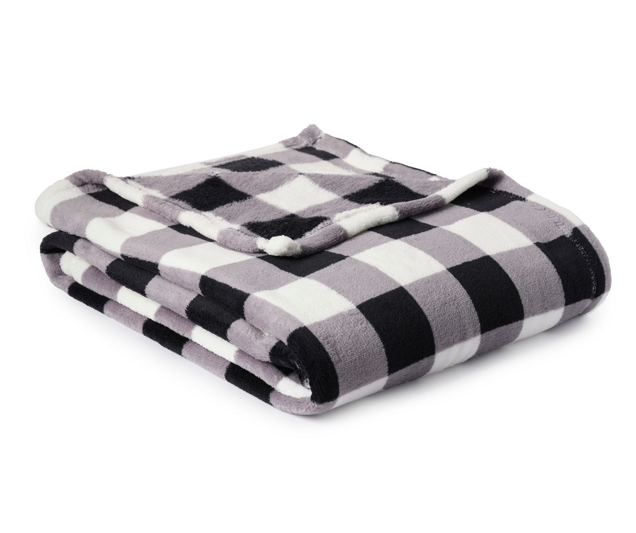 Mainstays 2 Piece Cotton Bath and Hand Towel Set, Buffalo Plaid, White,  Black 