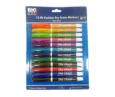 Fashion Dry Erase Markers, 12-Pack